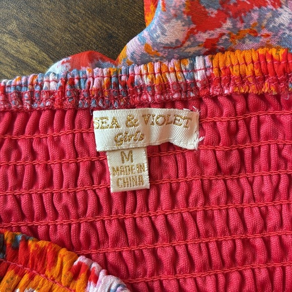 Chelsea & Violet Orange Flutter Sleeve Wrap Blouse and skirt medium - Picture 11 of 12